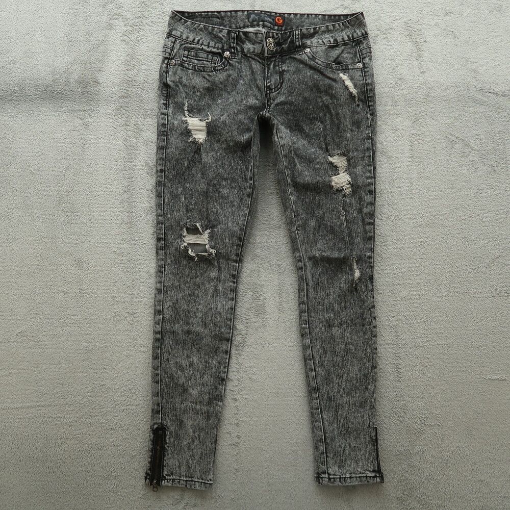 G By: Guess Jeans Women's Size 28 Gray Low-Rise Suzette Super Skinny 28" Inseam